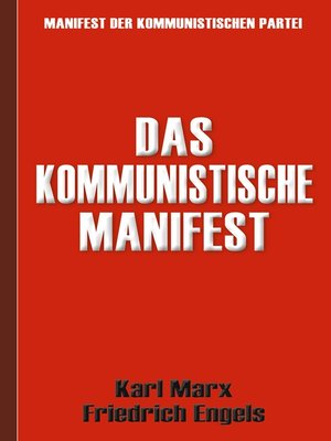 cover image of Das Kommunistische Manifest / Manifest der Kommunistischen Partei